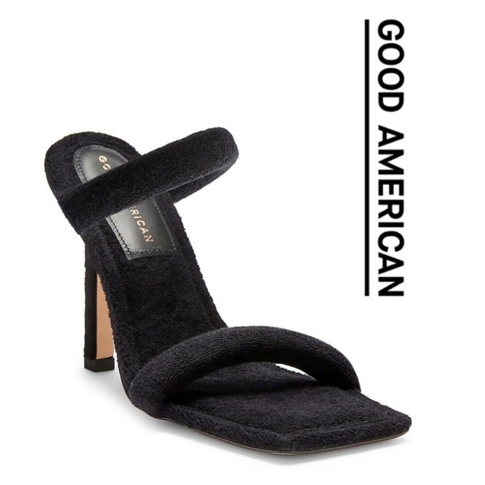 GOOD AMERICAN Terry Slip On High Heel Sandals Size 11 NEW - Picture 2 of 8